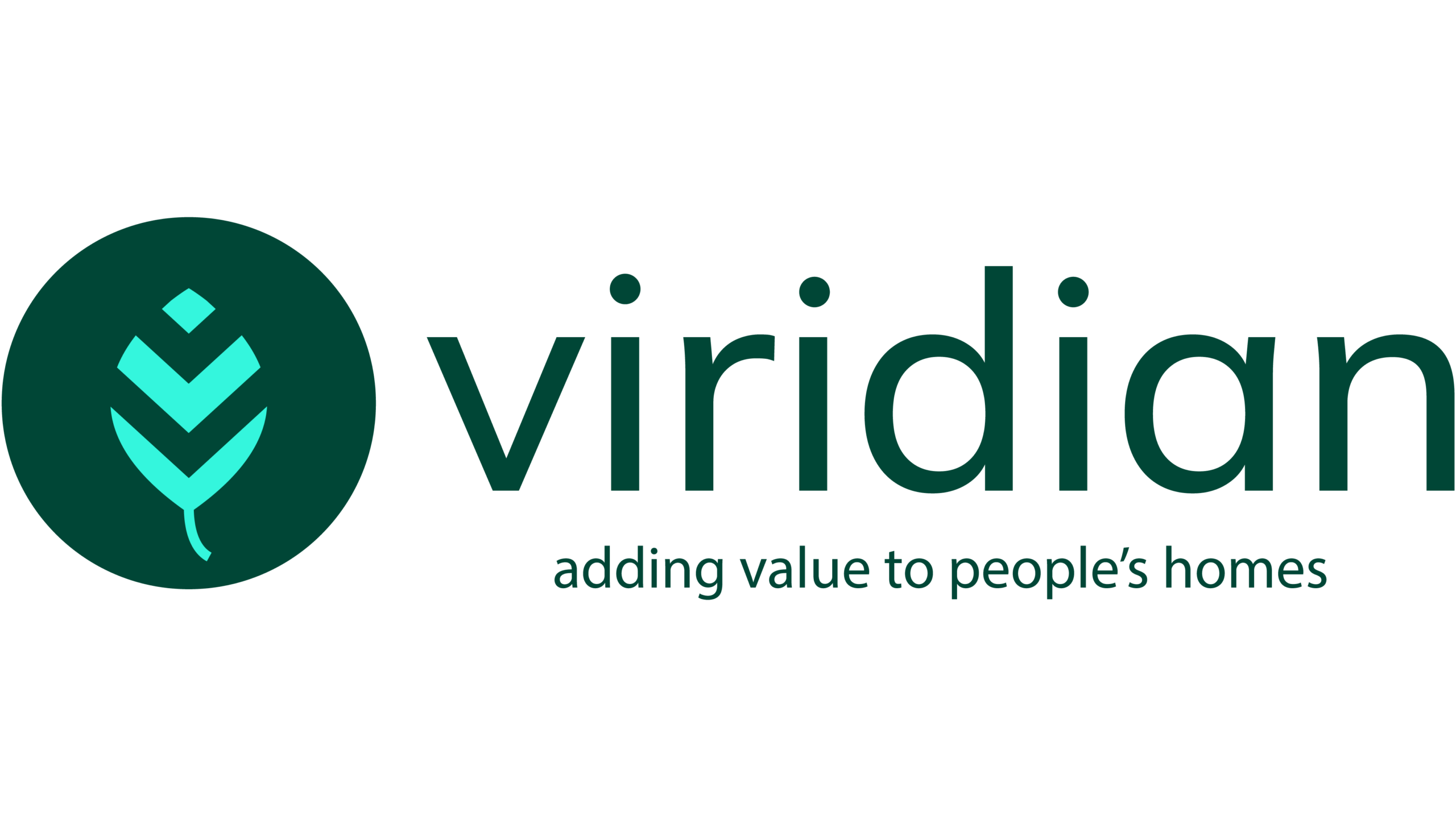 Viridian dark green and turquoise logo